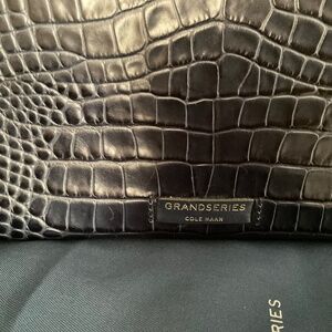 Cole Haan Grand Series Navy Croc Small Tote